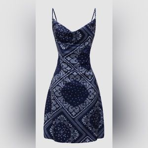 Cider cowl neck satin dress